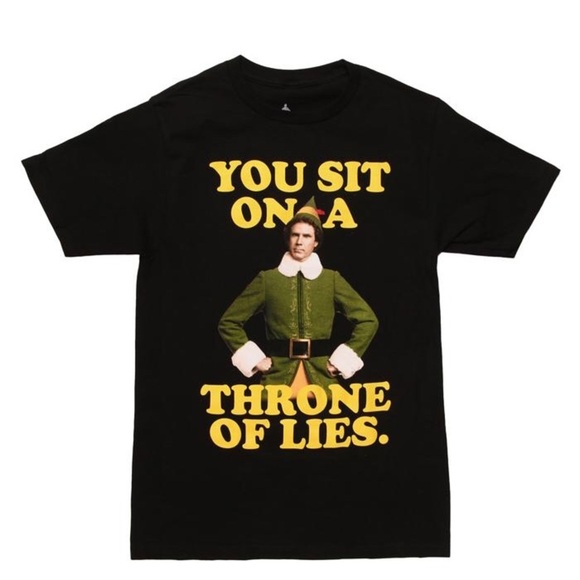 ELF Tops - Elf You Sit On A Throne Of Lies Small Will Ferrell